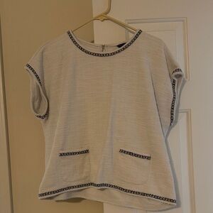 Ann Taylor Women's Cream Textured Top